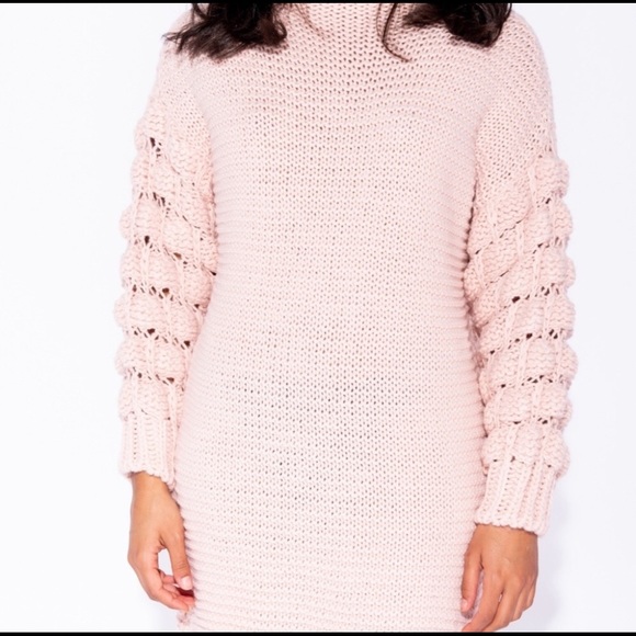 CORA Lantern Sleeve Blush Sweater - Picture 5 of 7